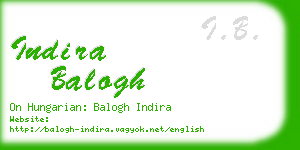 indira balogh business card